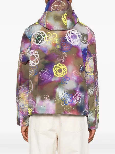 Geacă Kenzo cu model floral cu glugă cu imagine verde