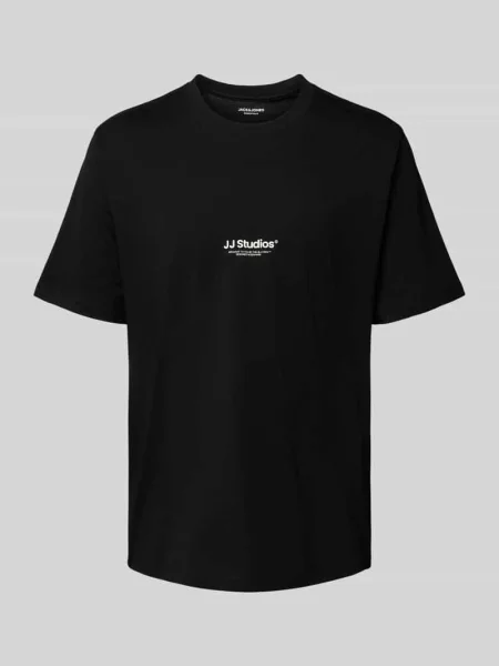 T-shirt z okrągłym dekoltem model SOHO' Jack & Jones czarna
