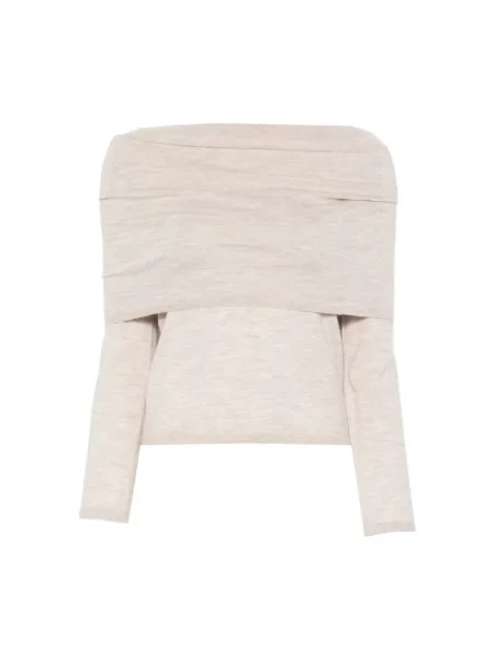 Lniany sweter Max Mara beżowy