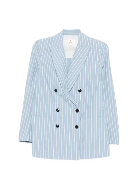 Marynarka w paski My Myths w paski dwurzędowa niebieska