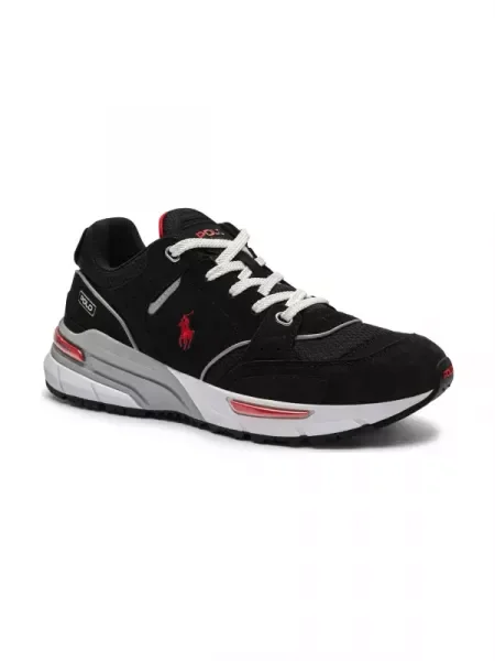 POLO RALPH LAUREN Bőr sneakers tornacipő TRACKSTR fekete
