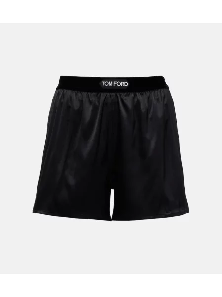 Pantaloni scurți Tom Ford de mătase negru