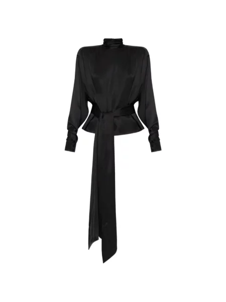 Bluză Balmain asimetrică cu legături negru