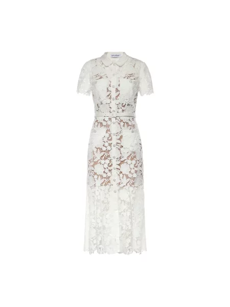 Sukienka midi Self-portrait biała