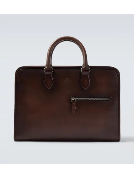Кожена чанта Berluti кафяво