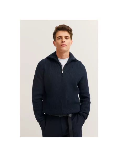 Sweter z golfem Bugatti do golfa niebieski