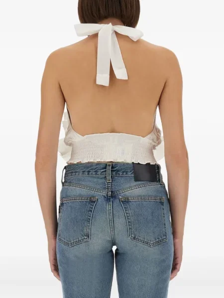 Top The Garment cu volane alb