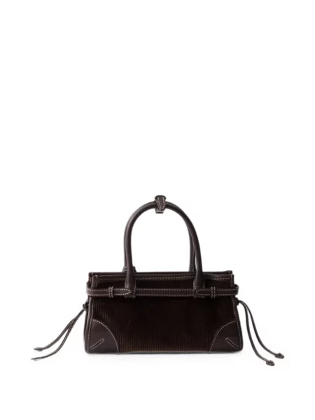 Geantă Prada de catifea cord maro