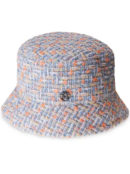 Pălărie bucket Maison Michel din tweed alb