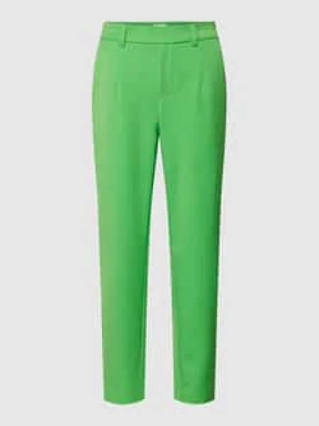 Spodnie materiałowe o kroju slim fit z wpuszczanymi model ‘Lisa’ Object zielone