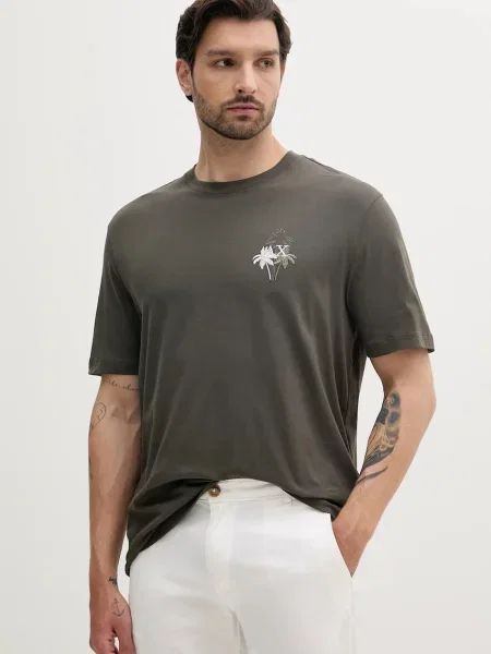 Тениска Armani Exchange с апликация зелено