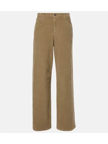 Pantaloni The Row de catifea cord verde