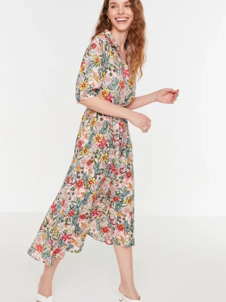 Rochie tip cămașă Trendyol maro