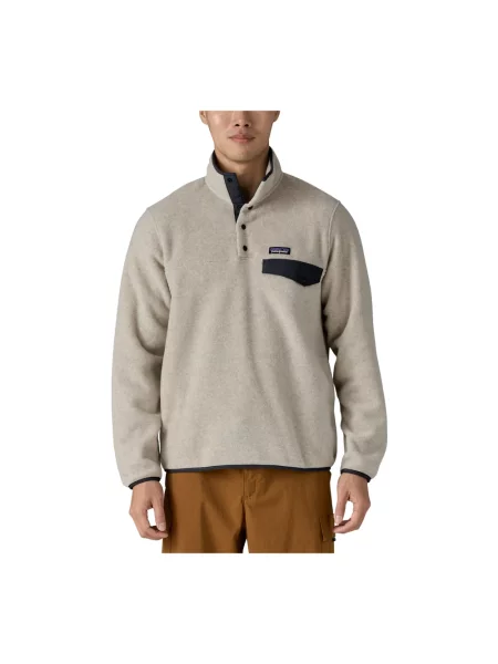 Bluza polarowa Patagonia zapinana na zatrzaski beżowa