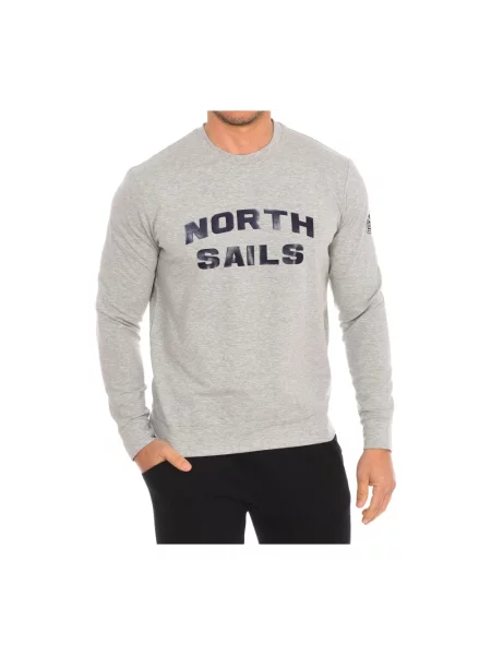 Bluza North Sails żakardowa z dekoltem w kształcie litery U casual szara