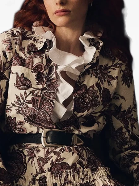 Fusta maxi Cara Cara cu model floral cu imagine