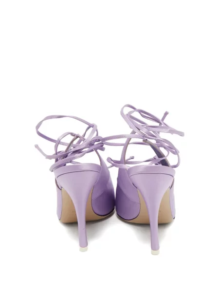 Полуотворени обувки The Attico с връзки с дантела виолетово