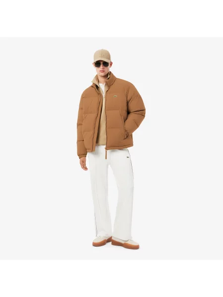 Lacoste Kurtka Z Kapturem Relaxed Fit Ciemnobrązowa brązowy