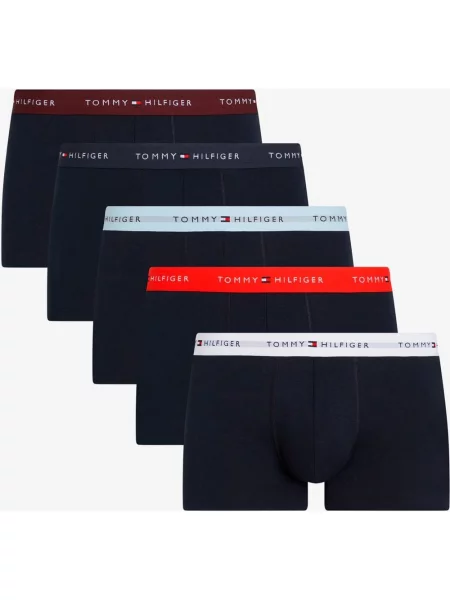 Bokserki Tommy Hilfiger Signature Trunk czarny czerwony 5 sztuk S biały