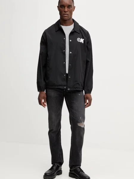 Calvin Klein Jeans Geacă de primăvară-toamnă / alb negru