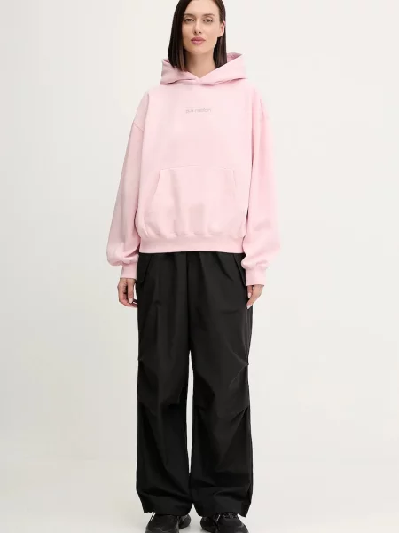 P.E Nation bluza z kapturem z aplikacją różowy