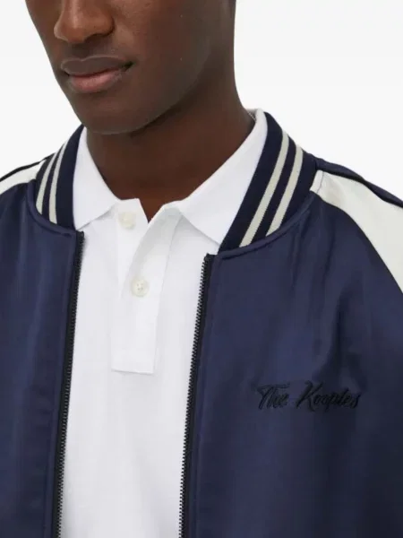 Geacă bomber The Kooples din satin albastru