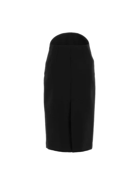 Spódnica midi Jil Sander wełniana czarna