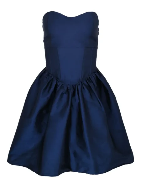 Sukienka mini Azeeza sznurowana koronkowa bez ramiączek niebieska