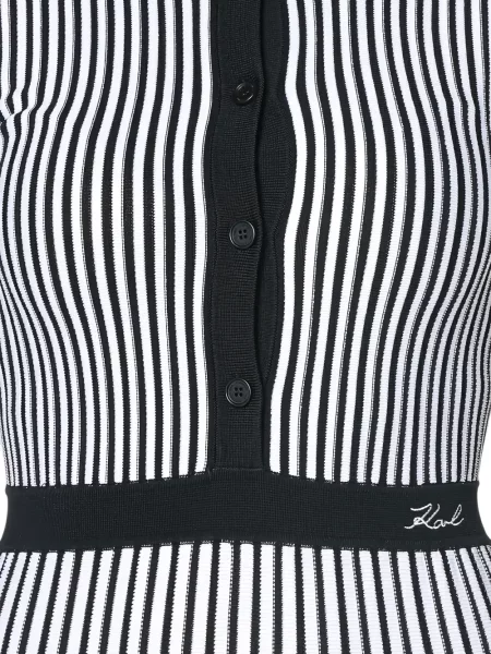 Rochie midi Karl Lagerfeld cu dungi alb