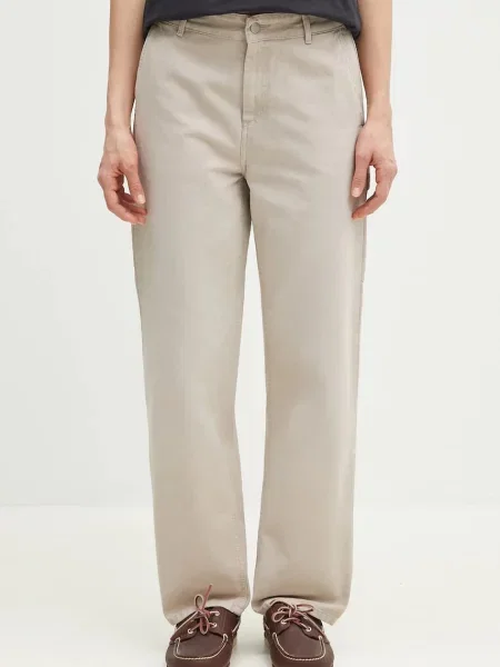 Carhartt WIP pantaloni Pierce Pant Straight femei fason chinos high waist bej