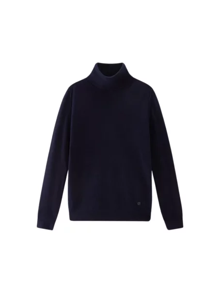 Sweter Woolrich wełniany niebieski