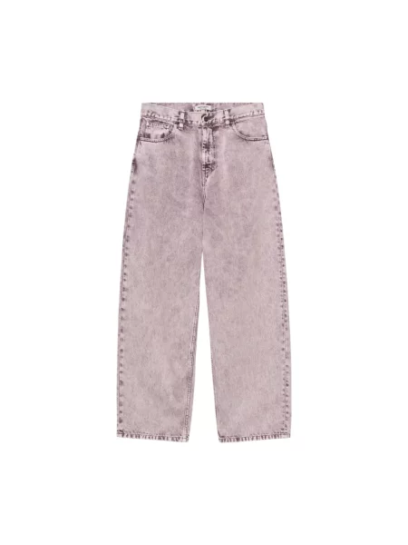 Szerokie jeansy Carhartt Wip fioletowe