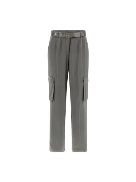 Satynowe spodnie cargo Guess zielone