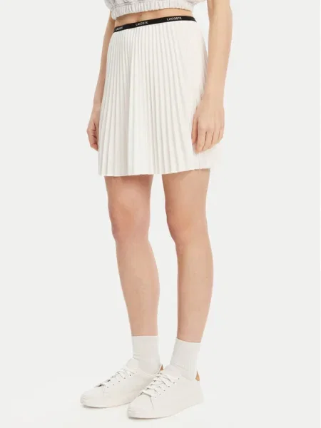 Fusta plisata Lacoste plisată alb