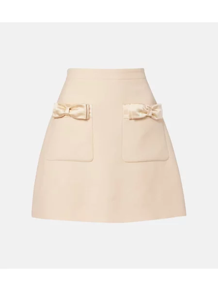 Fustă Valentino cu funde din crep bej