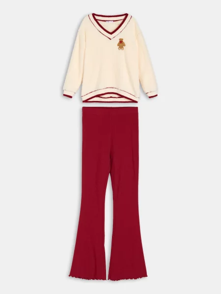 Піжамний комплект із двох предметів кремовий