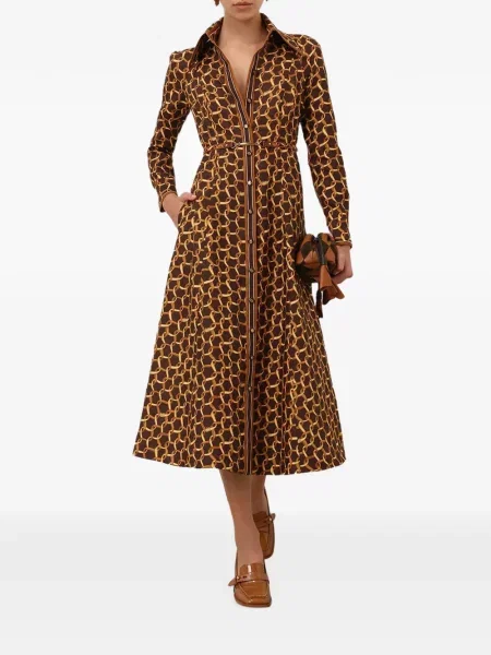Rochie midi Zimmermann cu imagine maro