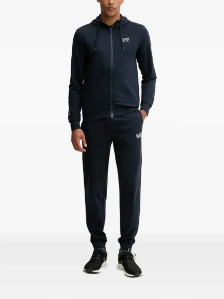 Hoodie Ea7 Emporio Armani με σχέδιο μπλε