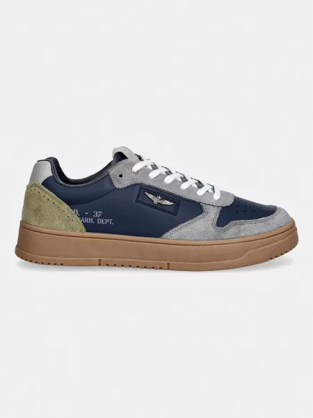 Usnjene superge Aeronautica Militare SNEAKERS modra