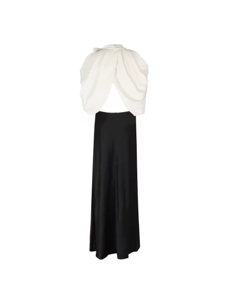 Satynowa sukienka midi Alberta Ferretti czarna