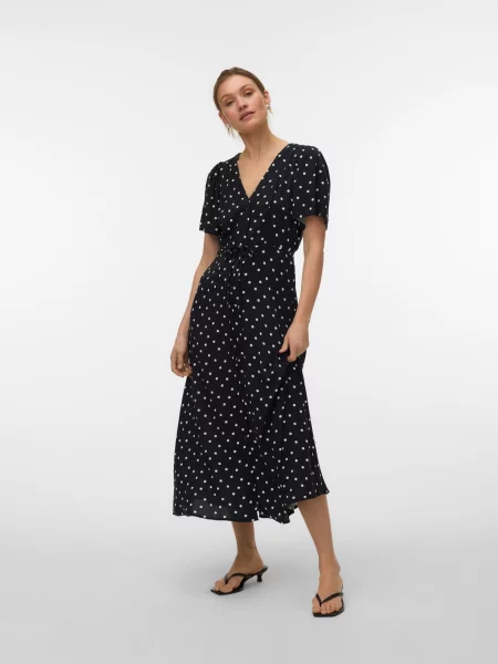 VERO MODA Rochie tip bluză VMALBA negru alb