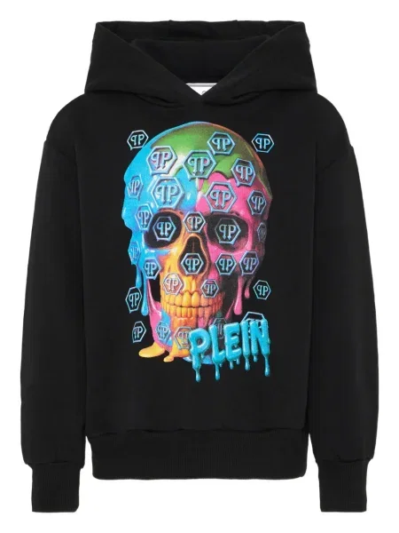 Bluza z kapturem dziecięca Philipp Plein czarna