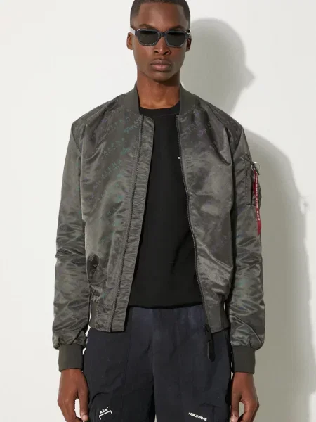 Двостороння куртка-бомбер Alpha Industries LW AOP Rainbow перехідна сірий