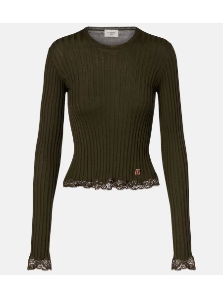 Top Saint Laurent de lână verde