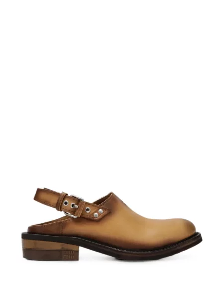 Papuci tip mules Miu Miu cu cataramă slingback