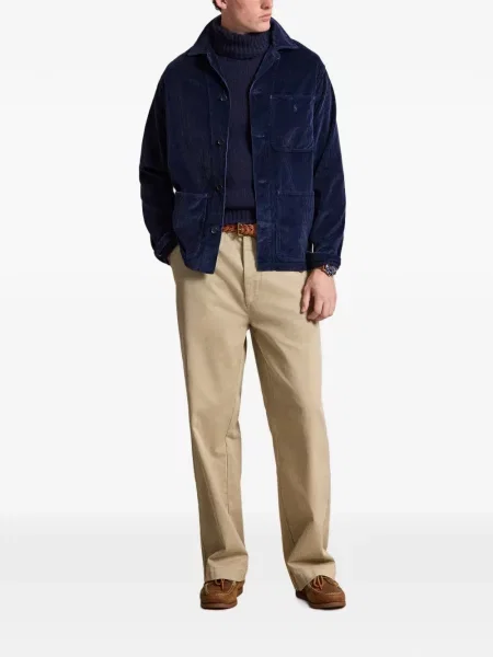 Siuvinėta pledinė marškiniai Polo Ralph Lauren ruoželis pilka
