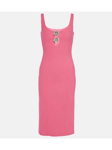 Rochie midi Blumarine din jerseu până la genunchi de costum roz