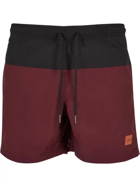 Urban Classics Plavecké šortky bordó černá