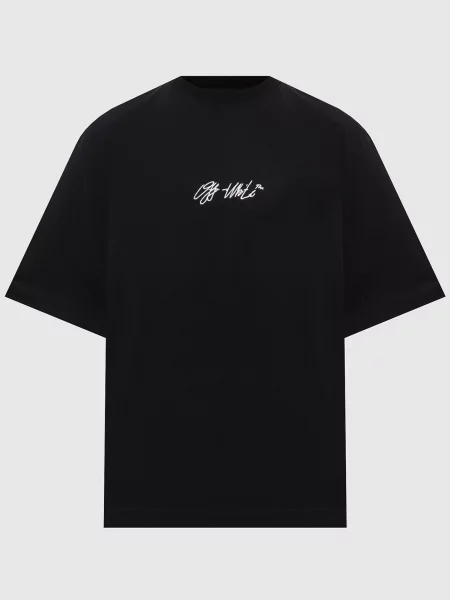 Футболка з вишивкою логотипа Off-white чорна