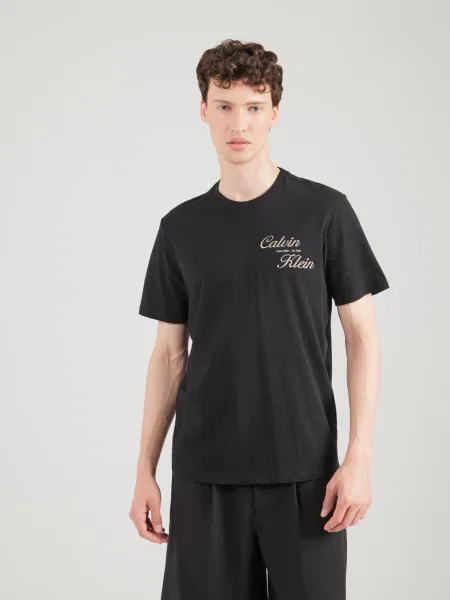 Calvin Klein Jeans Tricou bej / negru alb